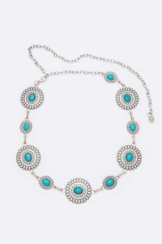 Chain Belts - Circular Turquoise
