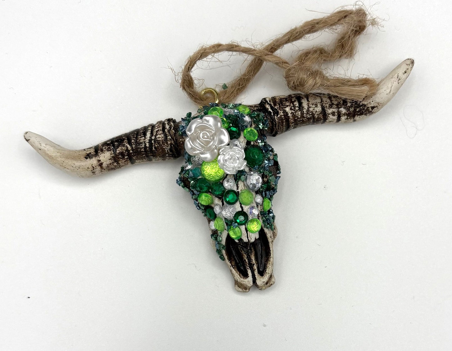 Skull Ornament Green