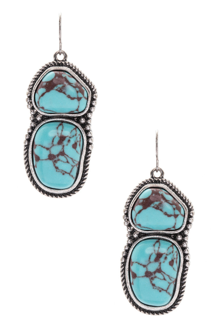 Double Stone Earrings