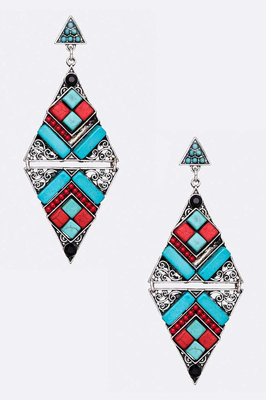 Diamond Stone Earrings