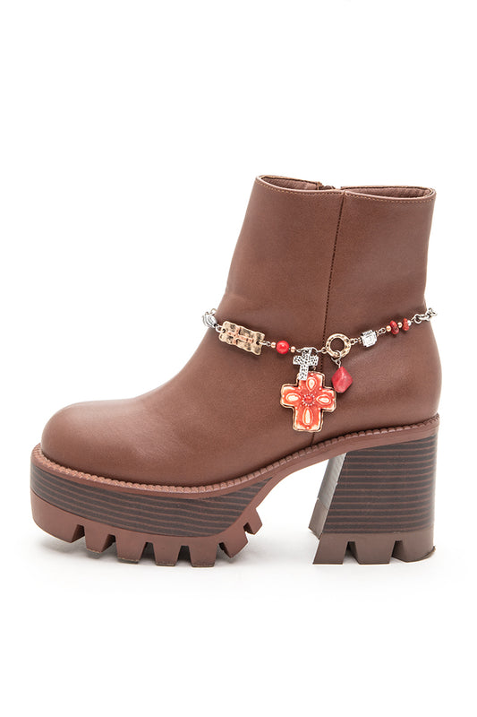 Cross Charm Boot Bracelet