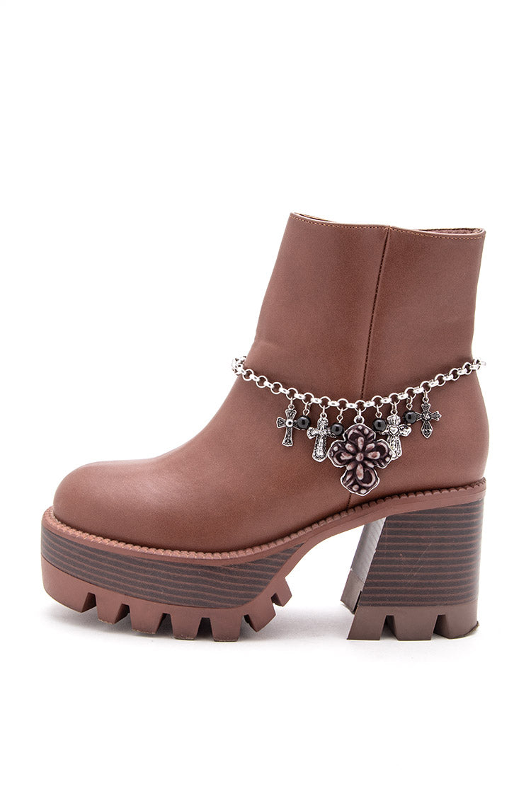 Cross Charm Western Boot Bracelet