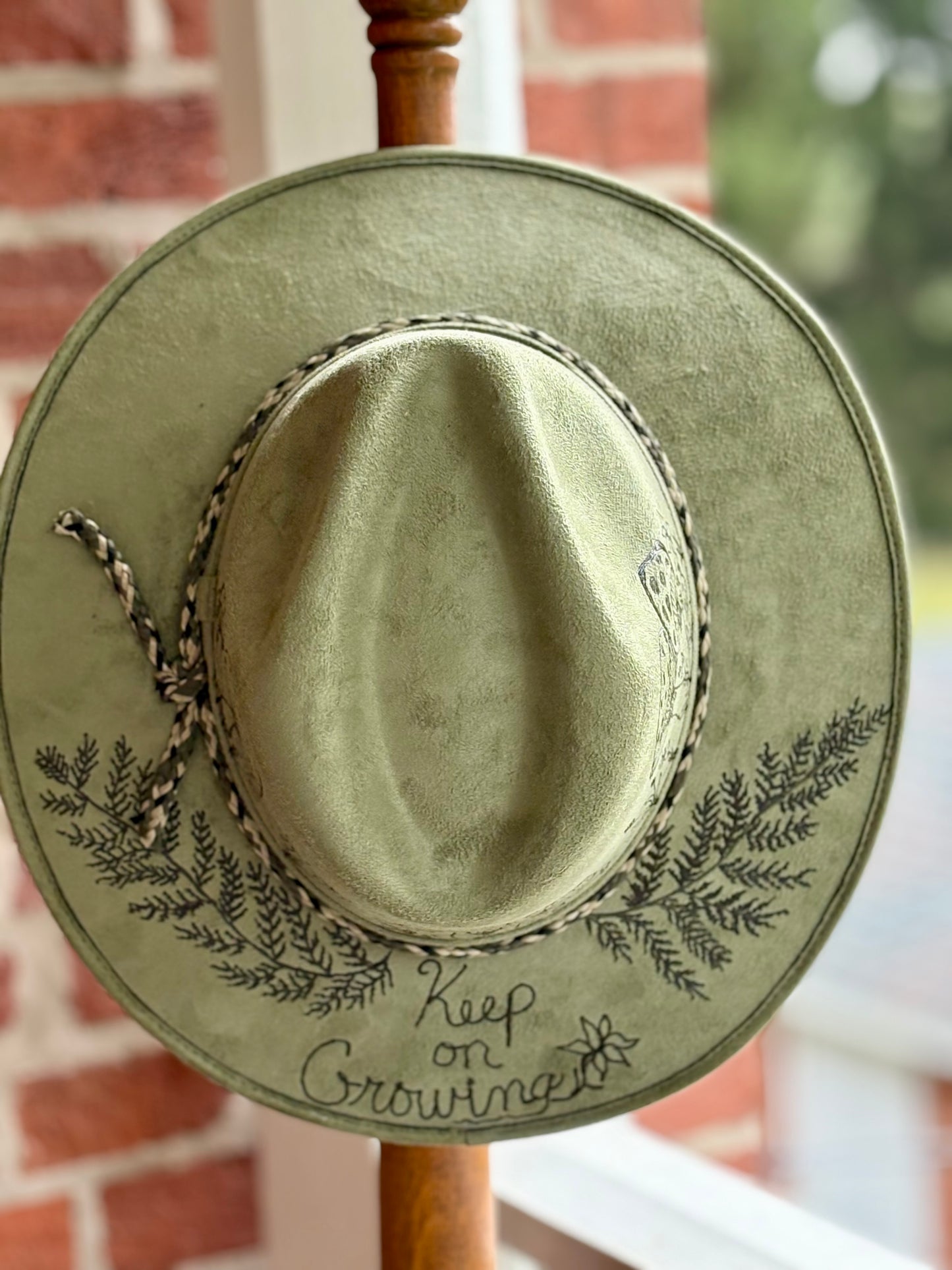 Keep On Growing – Sage Green Suede Fedora