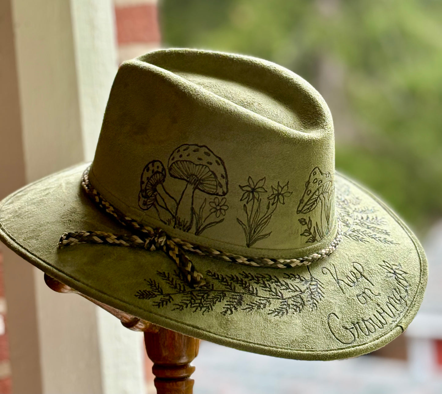 Keep On Growing – Sage Green Suede Fedora