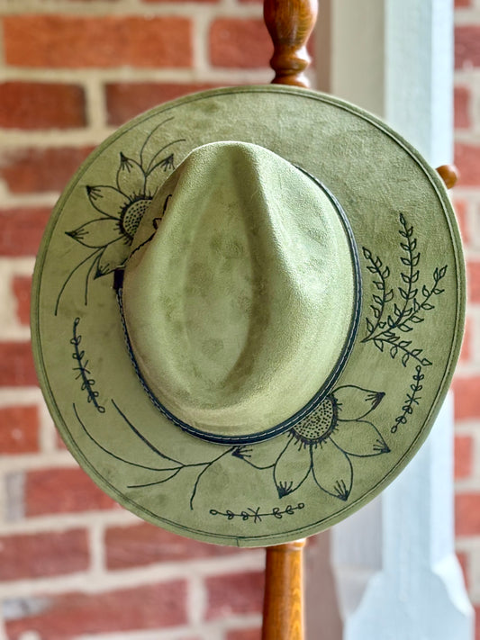 Sunflowers and Wheat Sage Green