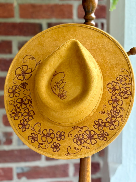 Floral Mustard Flatbrim