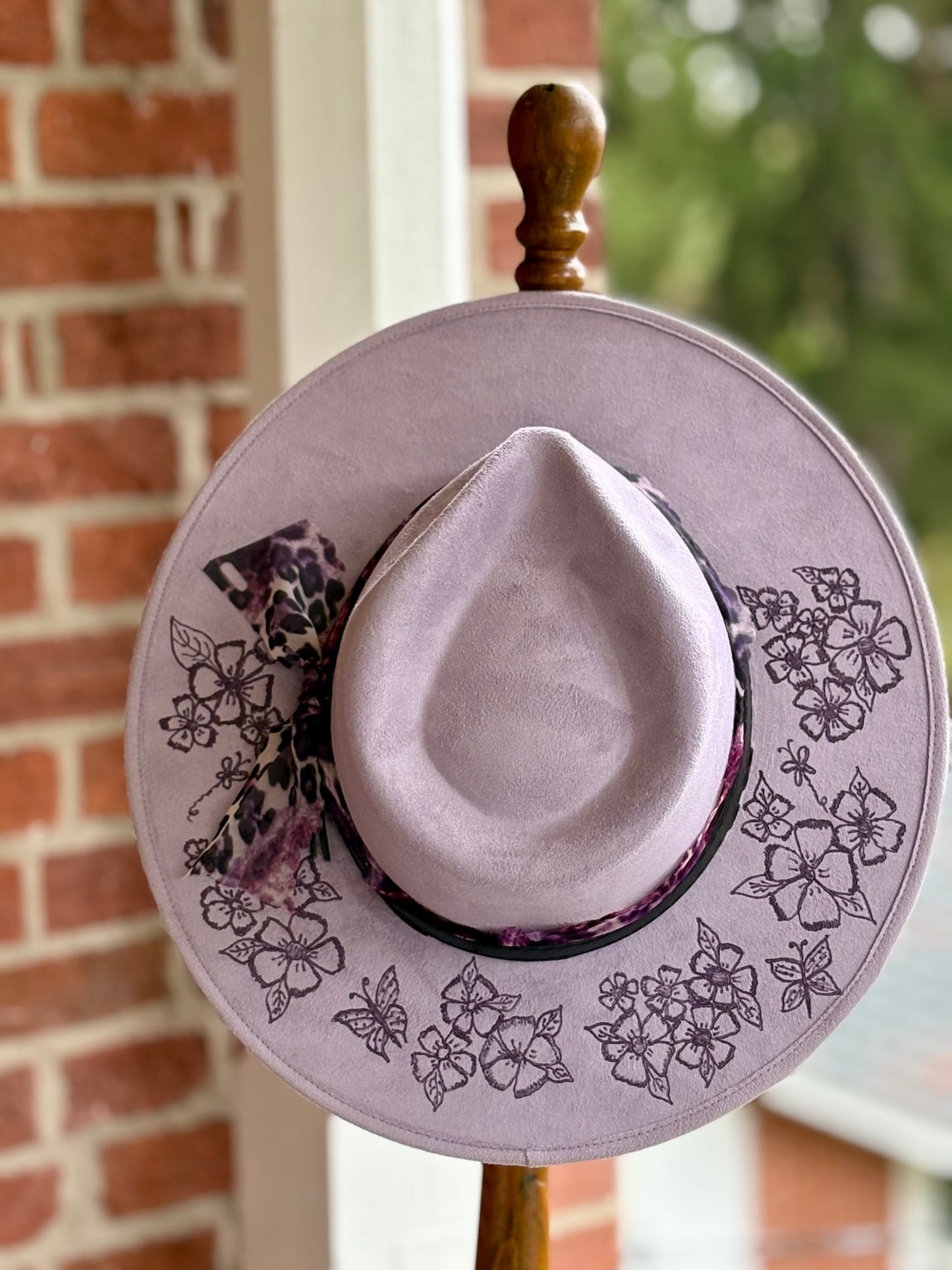 Lavendar Floral Flat Brim