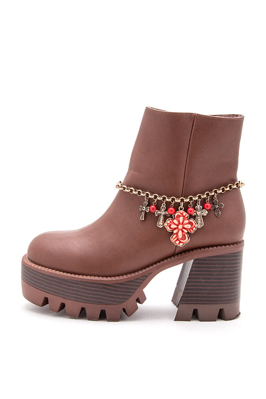 Cross Charm Western Boot Bracelet